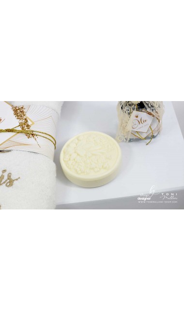 Trusou botez alb cu auriu si motive grafice abstracte Artemis 4